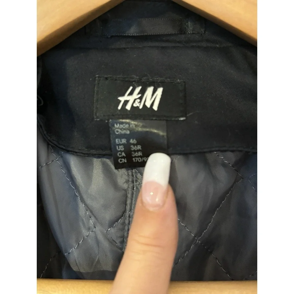 H & M Blazer Sport Coat 36R Regular Fit Black